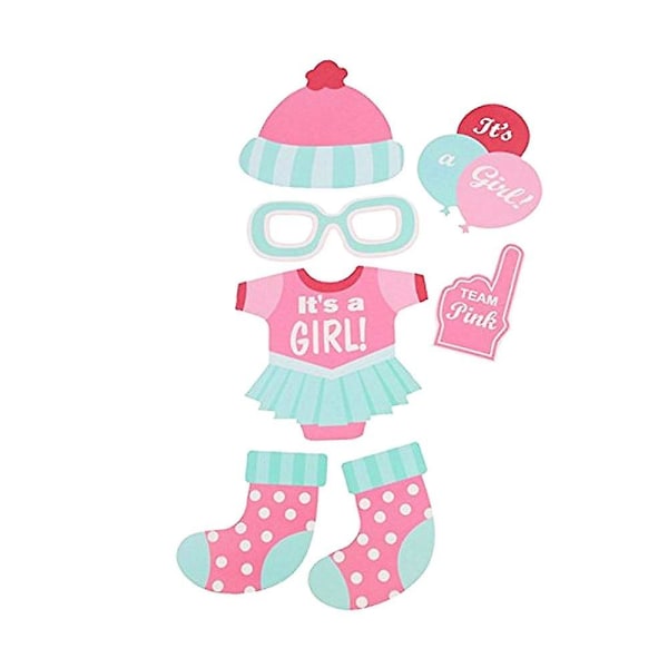 It's A Girl Decorations Party Baby Shower Photo Booth Rekvisitasatser på pinnar Set O