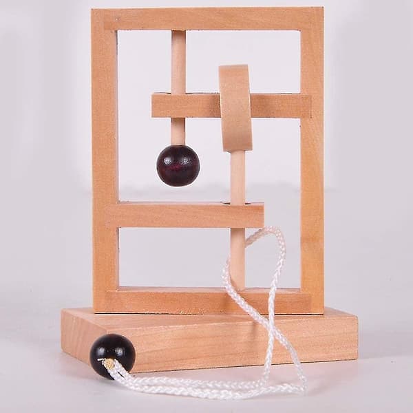 3D Trä Trådning Rep Loop Pussel Luban Lås Hjärngympa Spel Vuxna Barn