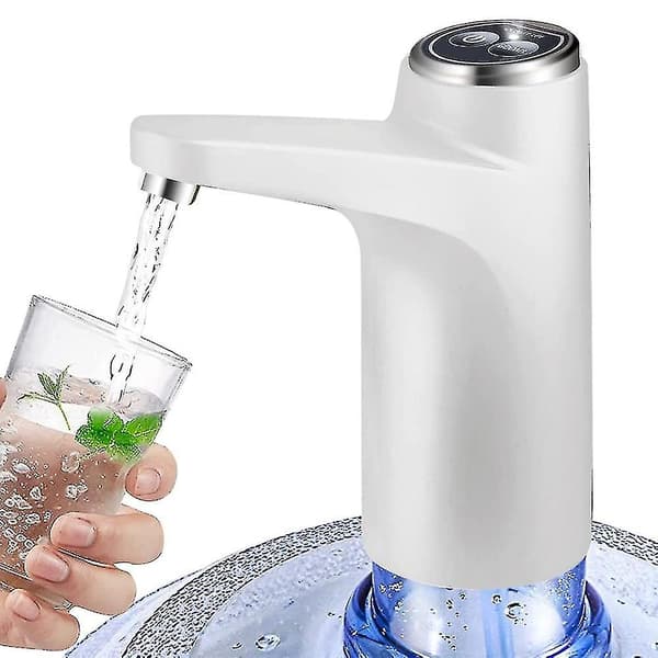 Bärbar USB-laddande elektrisk flaskpump - Multifunktionell vattendispenserpump (vit)