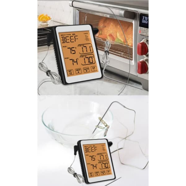 Dubbel sond Smart Alarm Ugn Grill Kötttermometer CH-212 Elektronisk Köks Sockertemometer