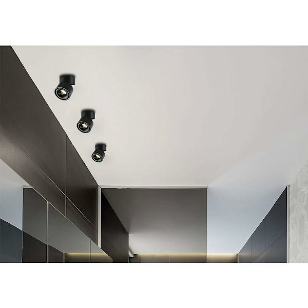 10W LED Ytmonterad spotlight Justerbar takspotlight Kök Vardagsrum Butiksbelysning Varmvit (svart)