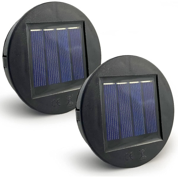 2-pack 8 cm diameter ersättningssolljus med klara lysdioder Ip65 vattentät för sollyktor, solar trädgårdslampor och gör-det-själv [energiklass A++]