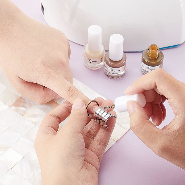 20 st återanvändbara nagelförlängningsformar i akryl UV-gel, skyddande franska nagelformar (silver)