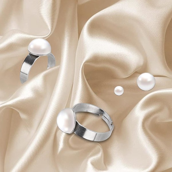 20 stycken, Cabochon-ring, 10 mm justerbar ring bar rostfritt stål distansbas platta tom ring