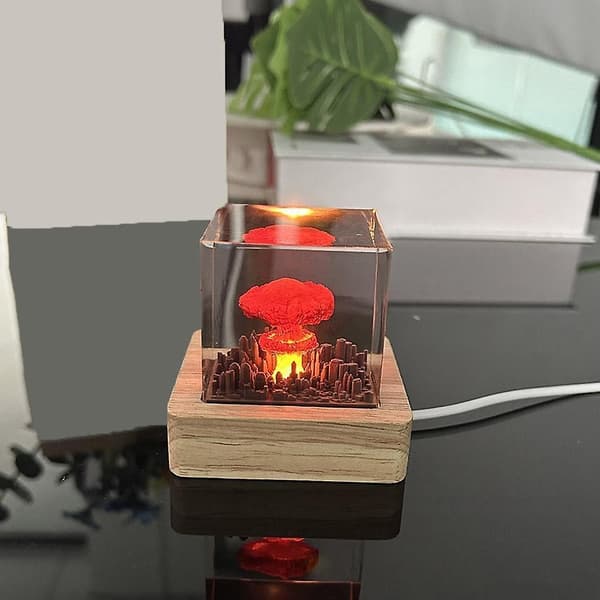 Kjernefysisk eksplosjonsbom soppskylampe, 3d soppskyeksplosjonsnattlys, sopplampe LED-kunstdekor, soppsky atmosfærisk lampe