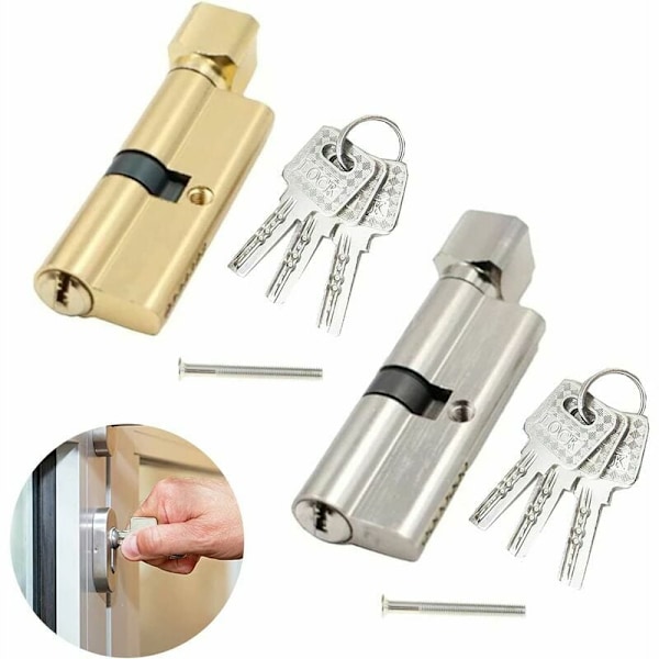Cylinder 70mmx29mm Säkerhetslåscylinder Hemcylinder Låsknopp Ytterdörr Entrélås Dörrcylinder Euro Låsprofilcylinder, 2-pack