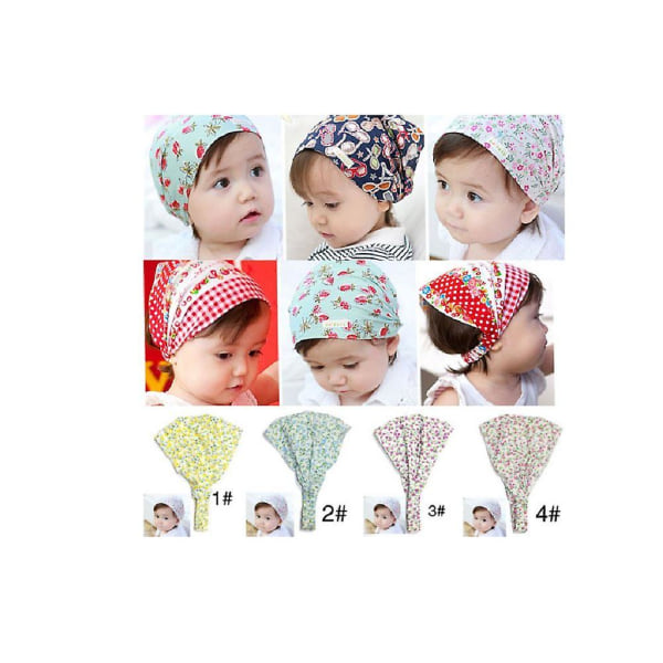 Vackra babyhuvudband elastiska blommiga pannband babytillbehör (4-pack)
