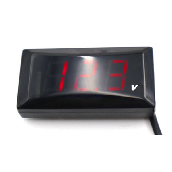12V Digital LED-display Voltmeter Spänningsmätare Panelmätare Motorcykel Bil Yo（Röd）