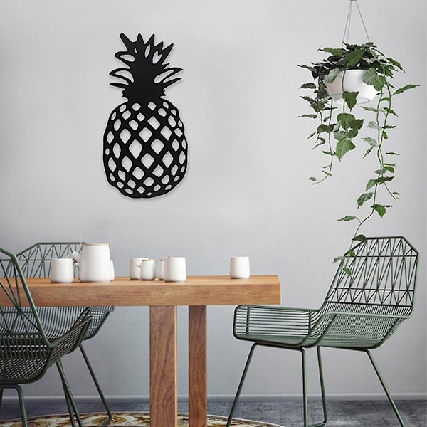 Metallisk ananas skylt smidesjärn dekor prydnad hantverk för inomhus utomhus trädgård gård dekor