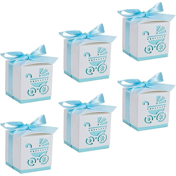 50-pack presentförpackning, presentförpackning för nyfödda dop, festpresentförpackning, presentförpackning med blått bandgodis