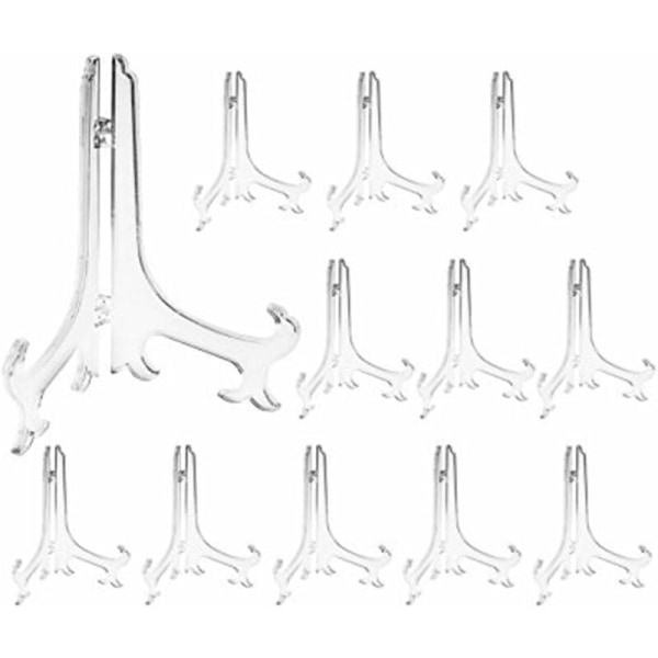 Genomskinliga plaststöd eller stödplatta för foton eller andra föremål på bröllop, heminredning, födelsedagar, bord (12-pack), genomskinliga, 3\" - Get Rich