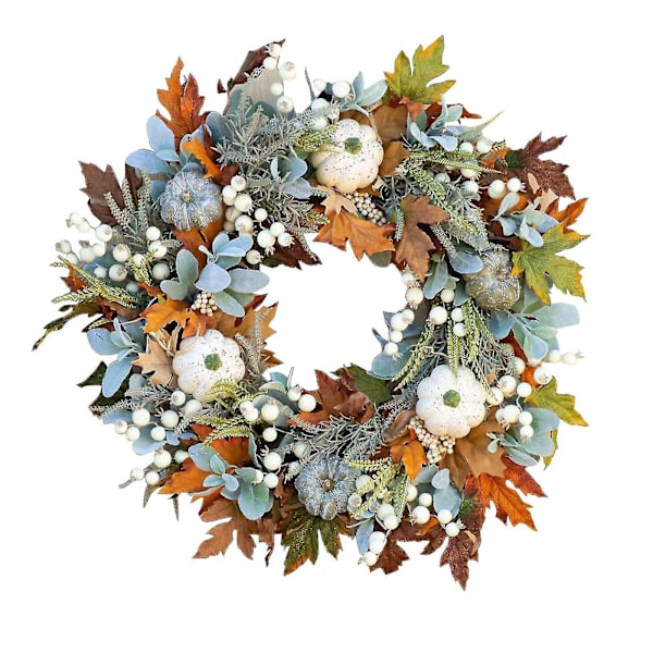 Halloween Thanksgiving Simulerad Blomkrans Frost Blad Pumpa Hänge Dörr Dekoration Fönster Layout Rekvisita