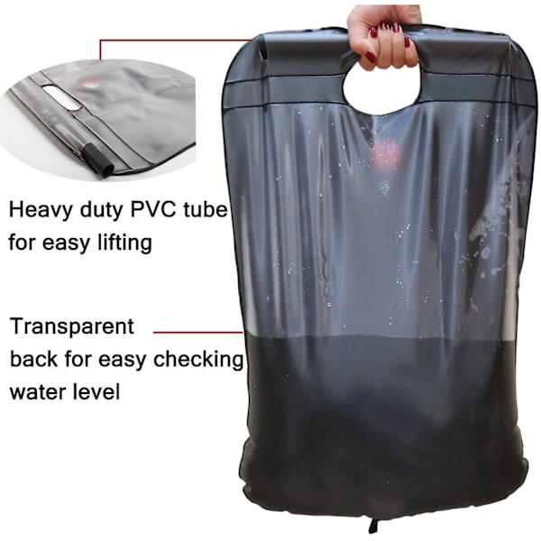 20l/5 Gallon Bärbar Solvärmd Duschpåse Utomhus Camping Vandring PVC Vattenpåse