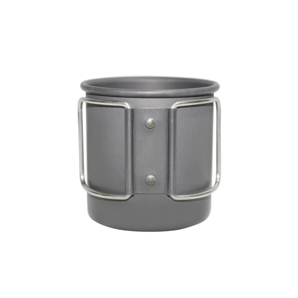300 ml campingvattenkopp, bärbar utomhus hopfällbar aluminiumkopp för camping picknickvandring (mörkgrå)