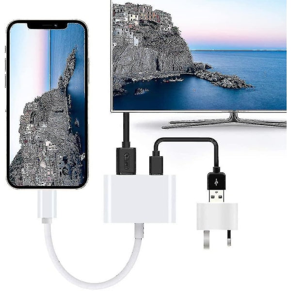 Hdmi-adapter, Hdmi-adapter för iPhone 1080p Lightning Digital Av-adapter, Hdmi Sync Screen Hdmi-kontakt för iPhone & Ipa
