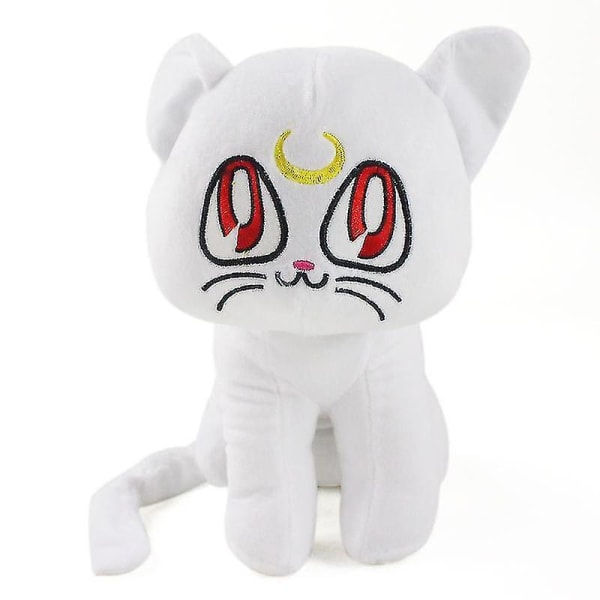 Sailor Moon plyschleksak Luna katt gosedjur docka för barn födelsedag julklapp vit
