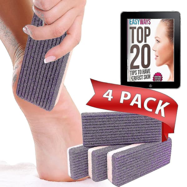2 i 1 pimpsten för fötter, händer och kropp, (4-pack)