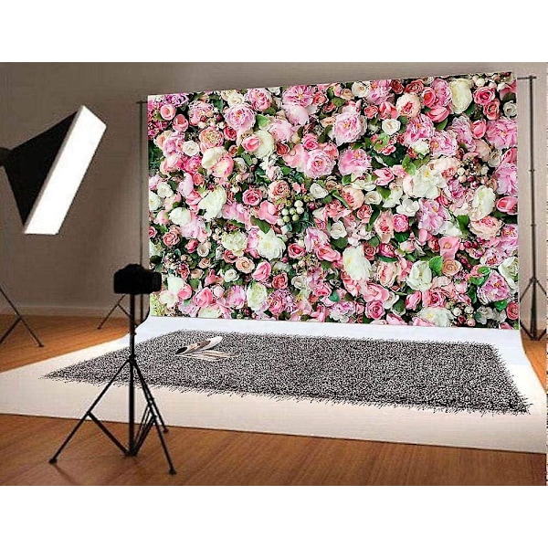 Taiteen Studio 3D Kukka Valokuva Tausta Vaaleanpunainen Ruusu Valokuvaus Tausta Kuville Vastasyntyneille Hääsuihkulle Syntymäpäiväjuhlille 6x4ft