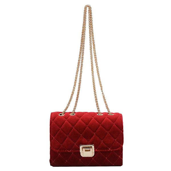 Kvinnors axelväska mode clutch handväska designer crossbody väska med kedjerem röd