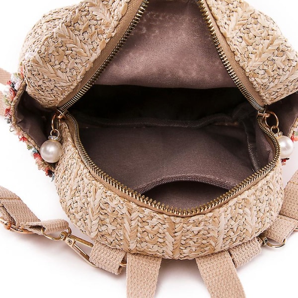 Kvinnors Mini Weave Halmbagage LJUST KHAKI