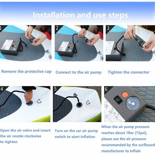 Pumpe Adapter Oppustelig Ventil Konverter Robåd Luftventil Standard Konventionelt Tilbehør Pumpe Adapter til Kajak/Paddle Board/Surfbræt/Kano??