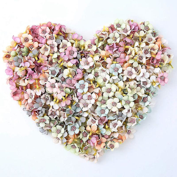 100 st 2 cm Mini Konstgjorda Prästkrage Blomhuvud DIY Bröllop Semester Girlang Dekoration (Gul)