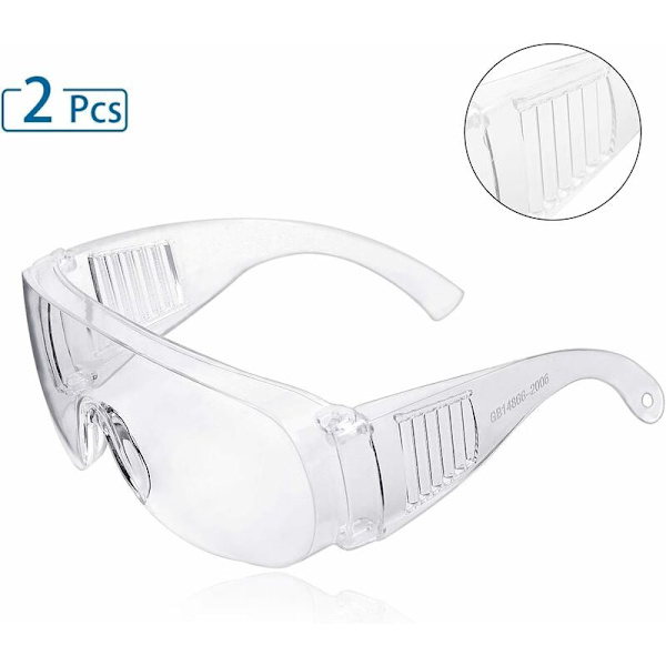 2 stycken skyddsglasögon, ZHIKE klara anti-imma och anti-scratch skyddsglasögon för arbete och sport, män, kvinnor