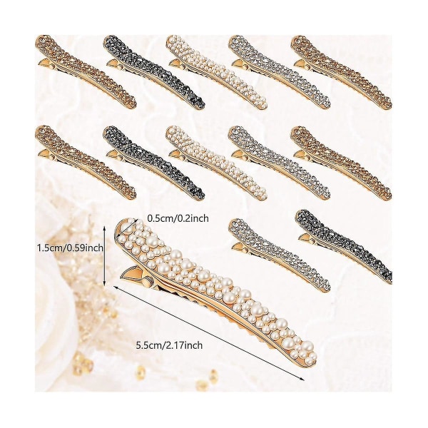 8 st Rhinestone Alligator Hårklämmor Hårnålar Hårspännen För Kvinnor Flickor Hårstyling Verktyg Acc