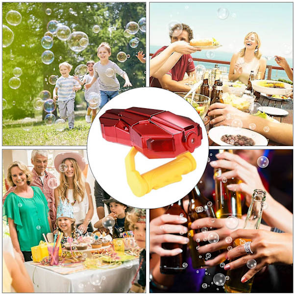 Handhållen bubbelmaskin med ljus, automatisk LED-bubbelblåsare