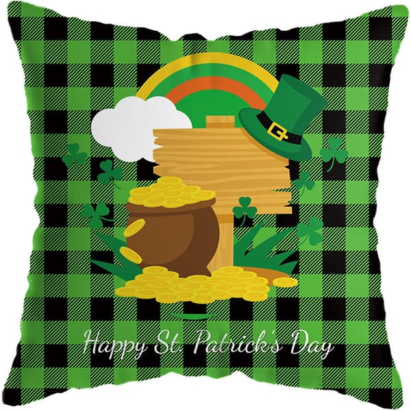 St. Patrick's Day Kort Plysch Kuddfodral Kuddöverdrag Soffa Heminredning
