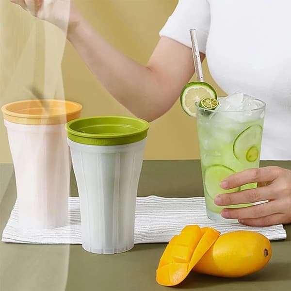 Squeeze Cup Maker, Slush Smoothie Cup, Slushy Maker Cup, Magic Quick Frozen Sundae, Ice Shake Cup, Portable Homemade Smoothie Cup (Grön)