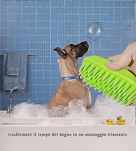 2-pak silikone hundeshampoobørste, hundemassagekam, blød badebørste medium & medium