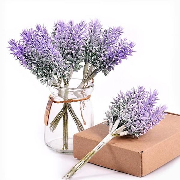 1 Bukett Konstgjord Blomma Lavendel Diy Trädgårdsfest Hem Semesterhantverk Dekor