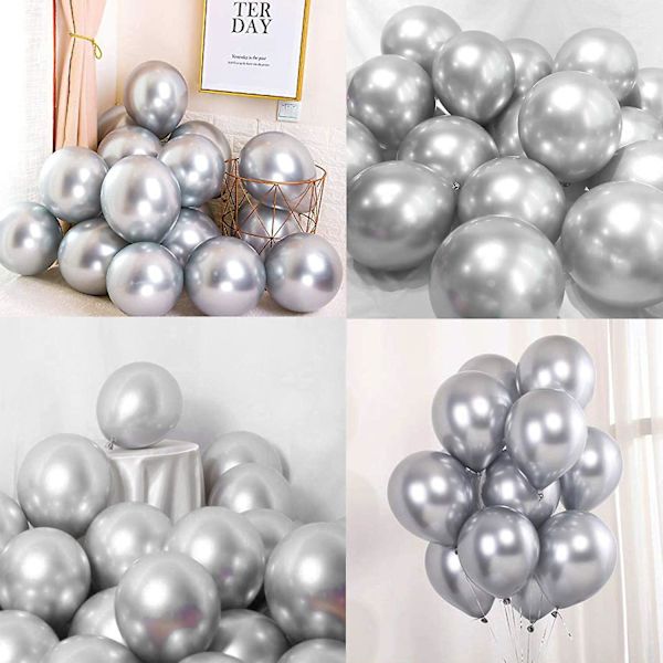 50-pak 12\" Latex Metallic Balloner til Bryllup, Fødselsdag, Babyshower, Julefest Dekorationer