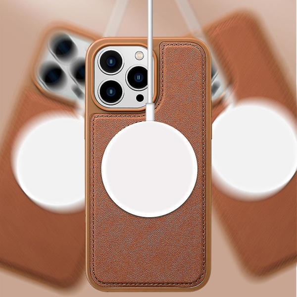 Magnetiskt case kompatibelt med Iphone 14 Pro Max/14 Pro, Pu-läder Halkfritt stötsäkert cover-26（För iPhone 14 Pro Max，Svart）