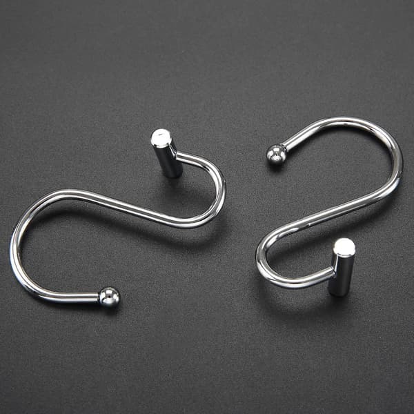 Silver duschdraperi krokar, set om 12