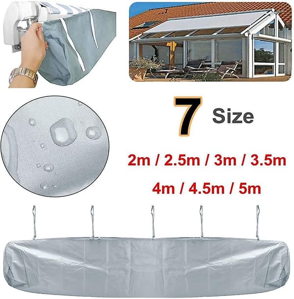 Skyddsfodral för uteplats, markisfodral (grå, storlek: 2,5 m)