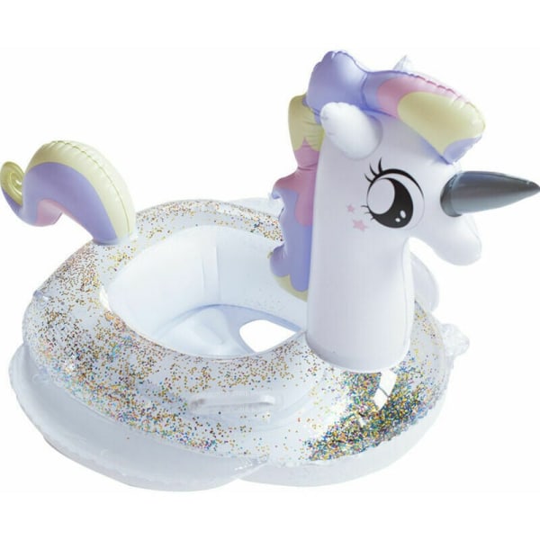 Enhörning Baby Pool Float Toddler Floats Uppblåsbar Baby Simring med Handtag för 1-6 Års Barn