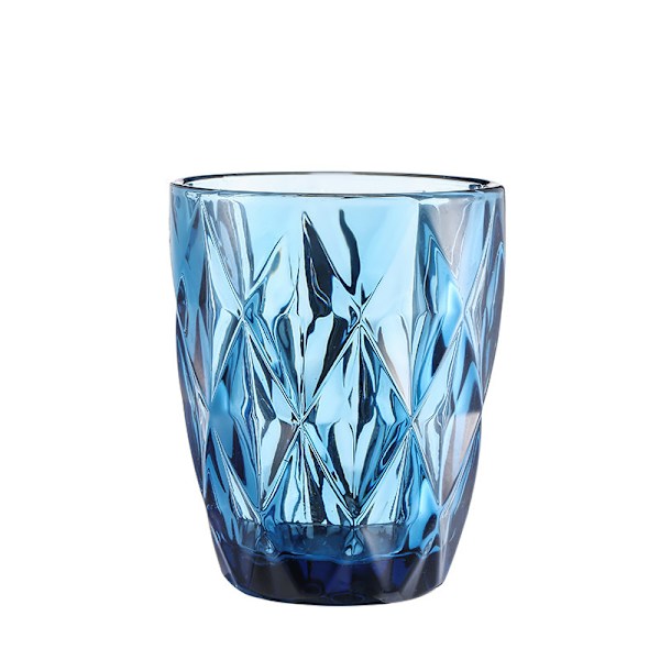 Hela Housewares Kök, Hem & Living Färgade Tumblers Vattenglas Koboltblå Diamantmönster Set om 6, Koboltblå 2 1glas