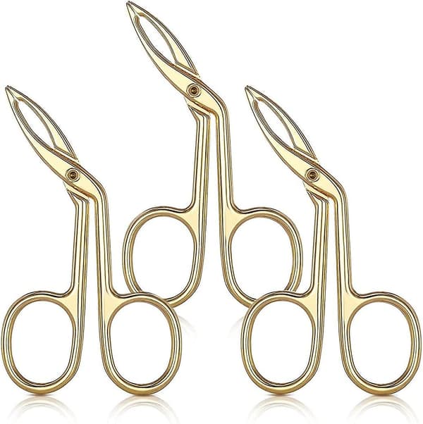 Ögonbrynspincett, ögonbrynssax, raka hårplockare (guldpläterade, 3-pack)