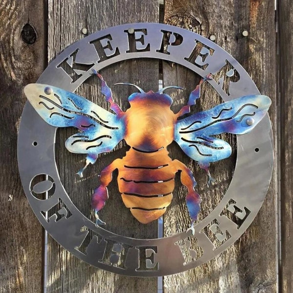 Bee Färgglad Metal Art Hängande Tag