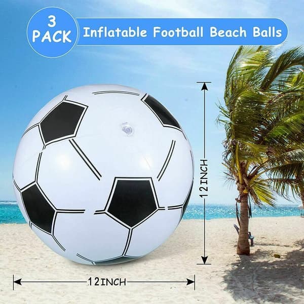3-pack uppblåsbara strandbollar 30 cm strandbollar för sommarstrandpoolpartyn