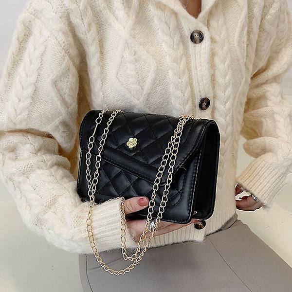 Crossbody-väska - Axelväska, Modekedja Liten fyrkantig väska, Evening Clutch Handväska