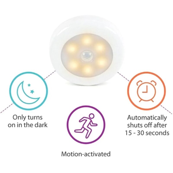 LED nattlampa med rörelsesensor nattlampa skåpljus, baby , varmvit?