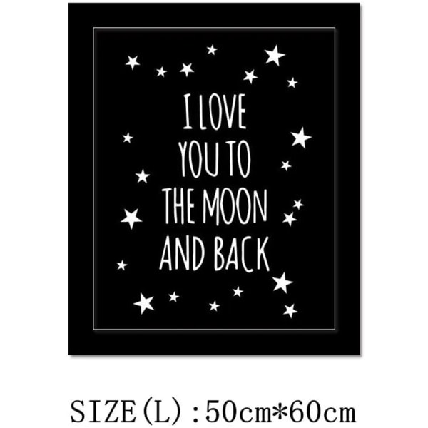 50*60cm/19,7*23,6" Jag älskar dig till månen och baksidan Print Bildaffisch