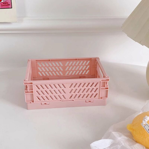 Mini hopfällbar hopfällbar förvaringslåda kontor plast förvaringslåda bär