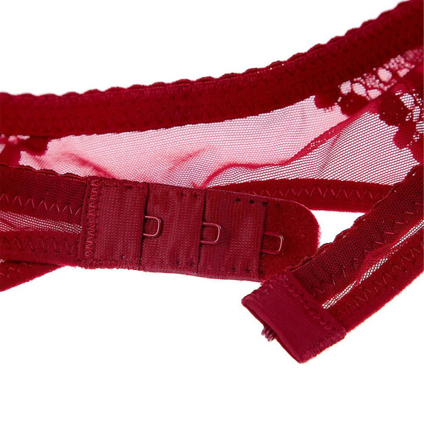 Strumpeband i spets för kvinnor Sexiga höga strumpor för lår Sexiga strumpor i spets för kvinnor Röda, L