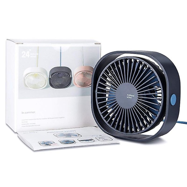 360 roterande justerbar kontorsdator skrivbord USB-fläkt (svart)