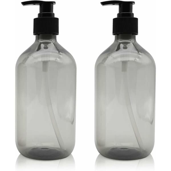 Styck 500 ml Tvåldispenser Tomma Plastflaskor med Pump Påfyllningsbara för Eteriska Oljor, Lotioner, Schampo, Balsam (Grå)