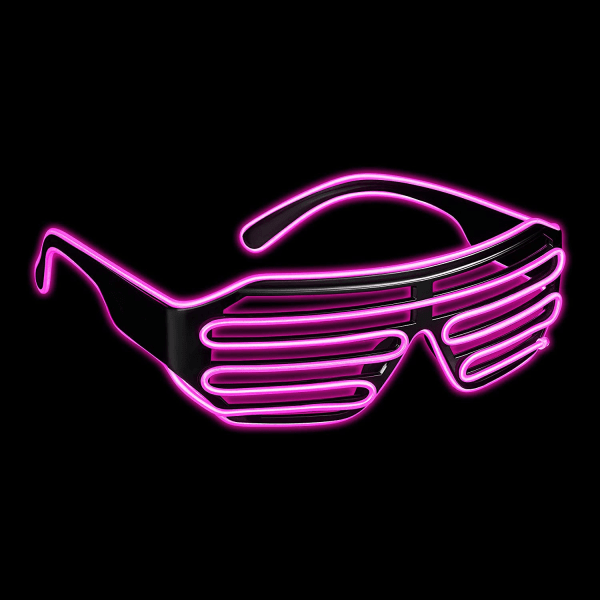 LED-festglasögon med 3 blixtlägen (rosa ljus) Rosa ljus